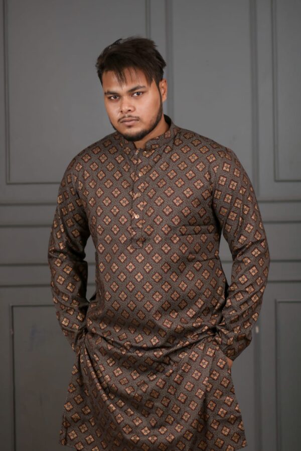 Premium Afsan Print Panjabi Glod